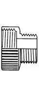Reduziernippel aus verchromtem Material mit aufgerauter Oberfläche und Gewinde zur Verbindung von Rohrleitungen. Produkt von Hansgrohe zur Verwendung in Sanitärinstallationen.